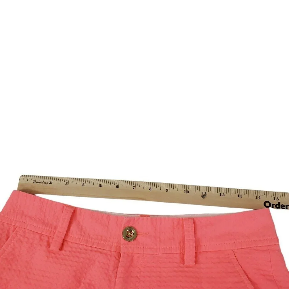 Lilly Pulitzer‎ Walsh Shorts 0 Pink Pockets Shortie Summer Beach Cotton